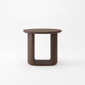 Modena dark walnut oval side table on white background