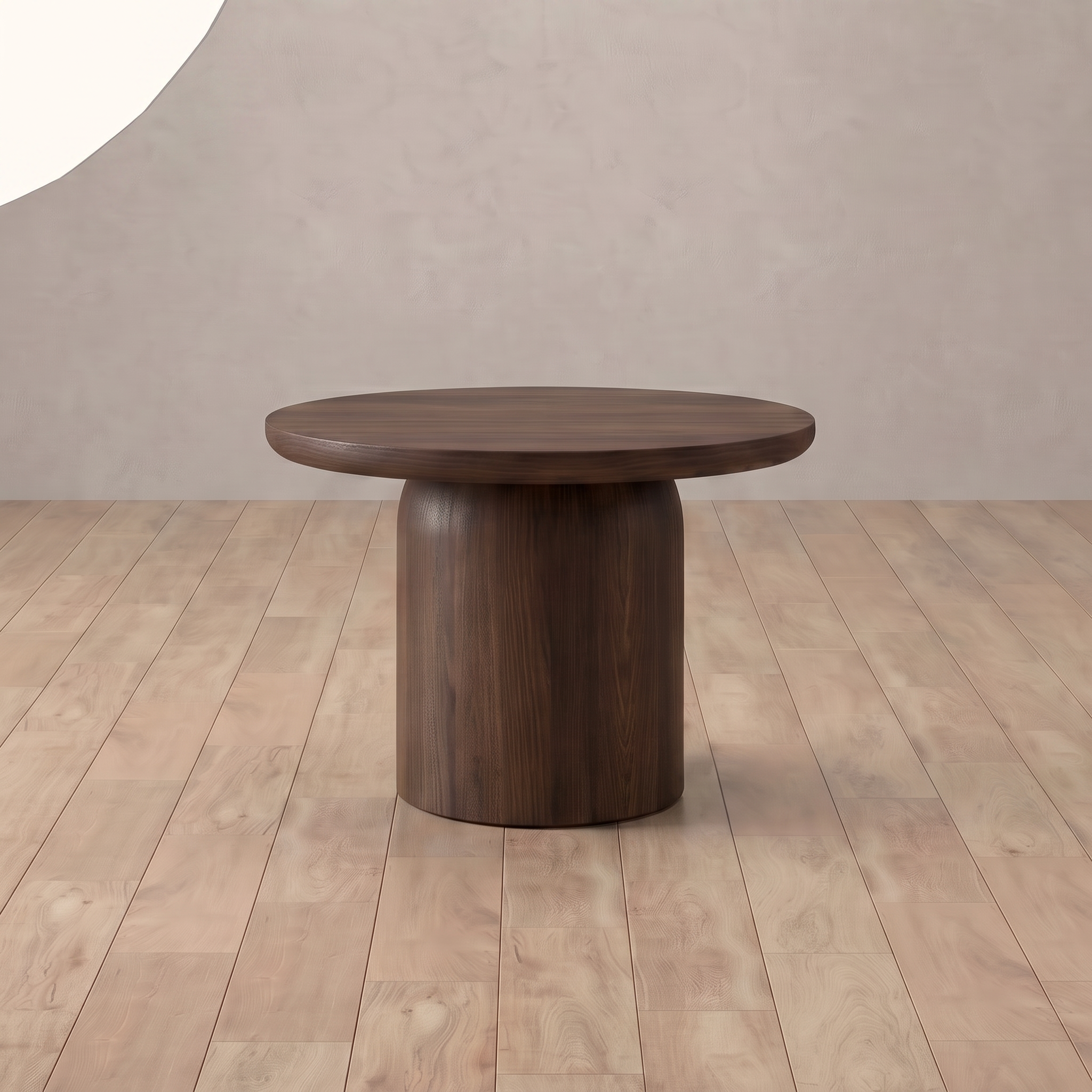 Adler dark walnut side table in studio setting