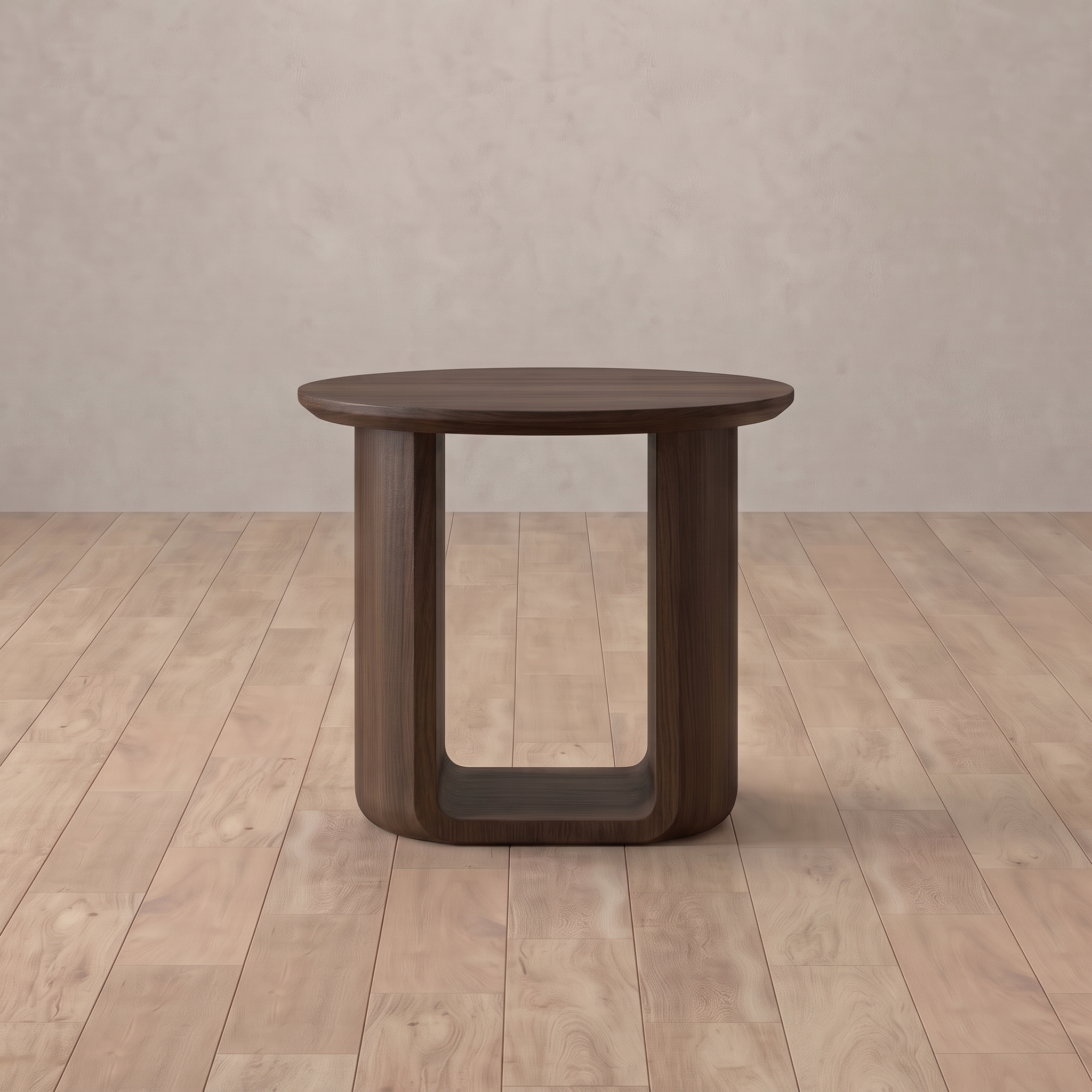 Modena dark walnut side table in studio setting