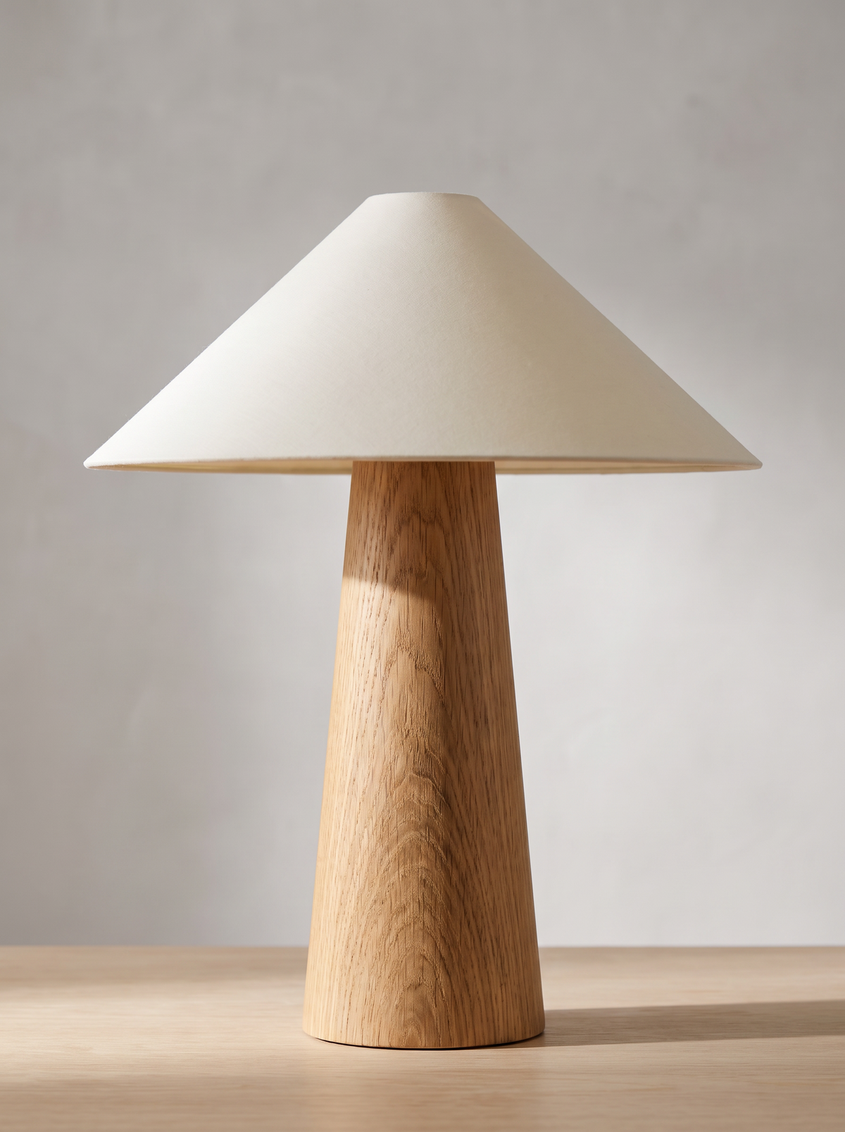 Mushi table lamp turned wood base detail