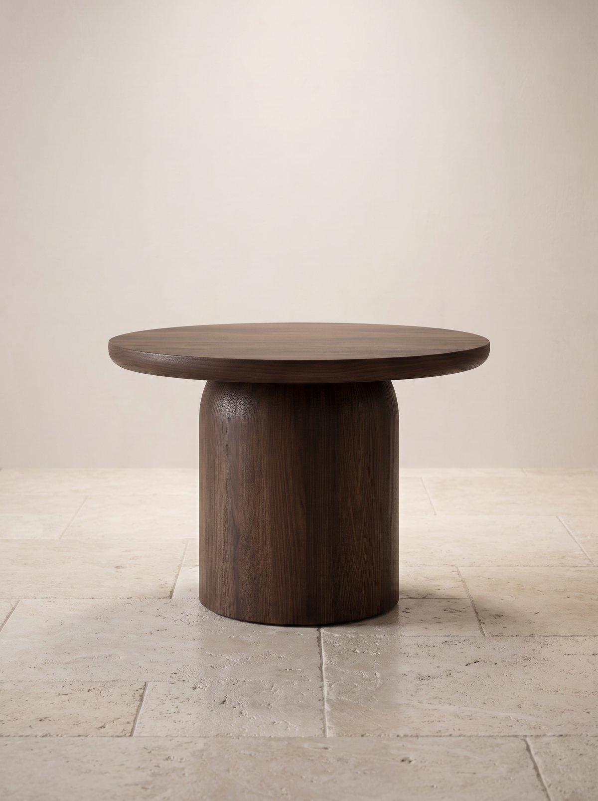 Adler walnut side table low three quarter angle